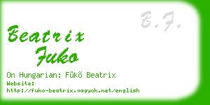 beatrix fuko business card